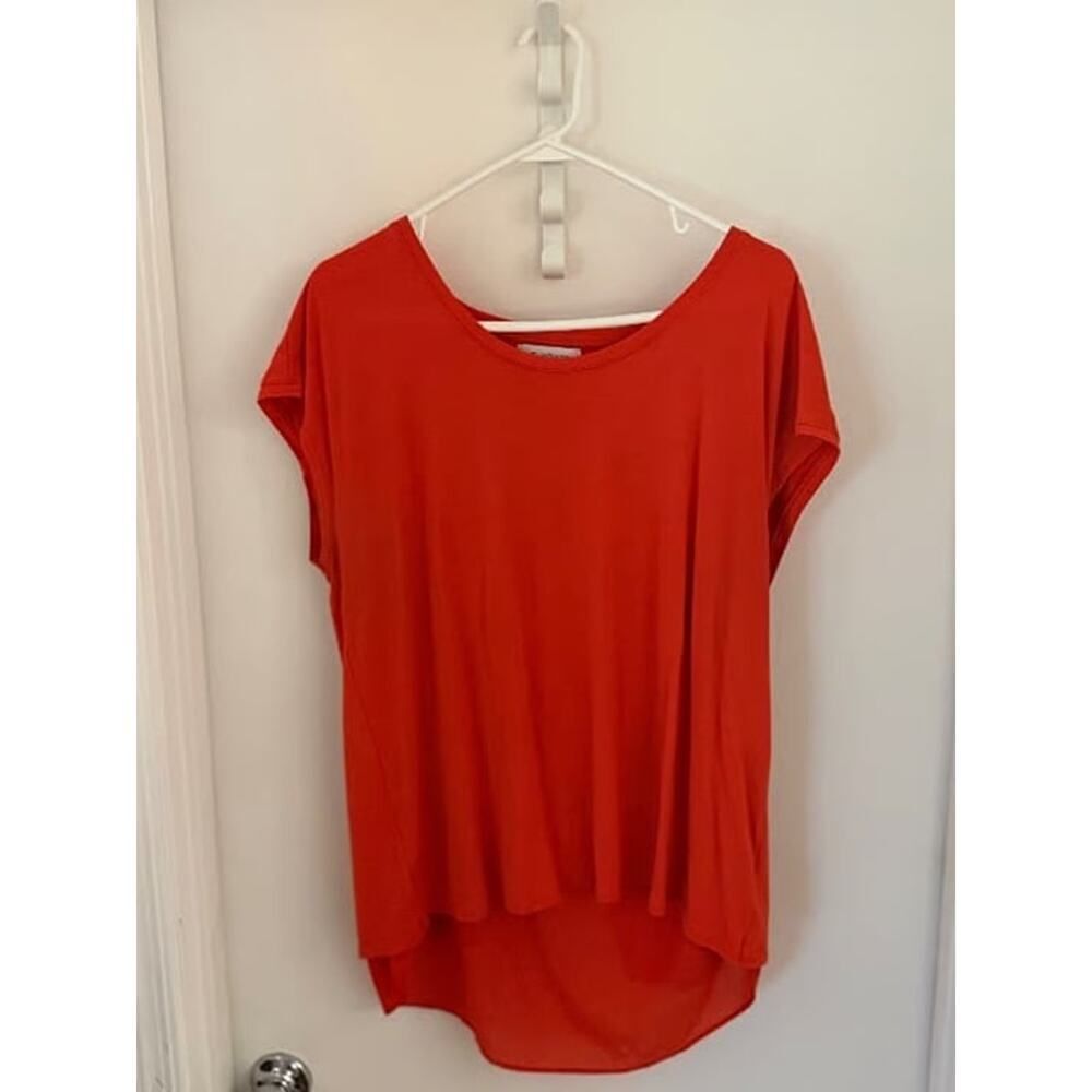 Liz Claiborne Bright Coral/Orange Scoop Neck Tee - Size XL